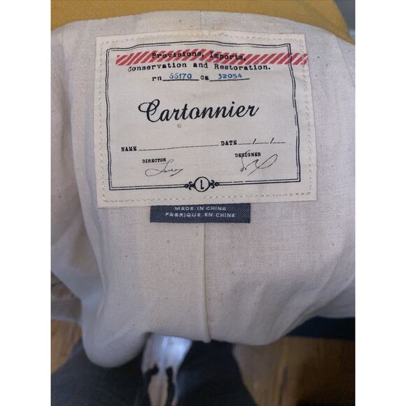 Anthropologie Cartonnier Large Mustard Wool Cropped LUISA Pea Coat Blazer - Picture 14 of 14